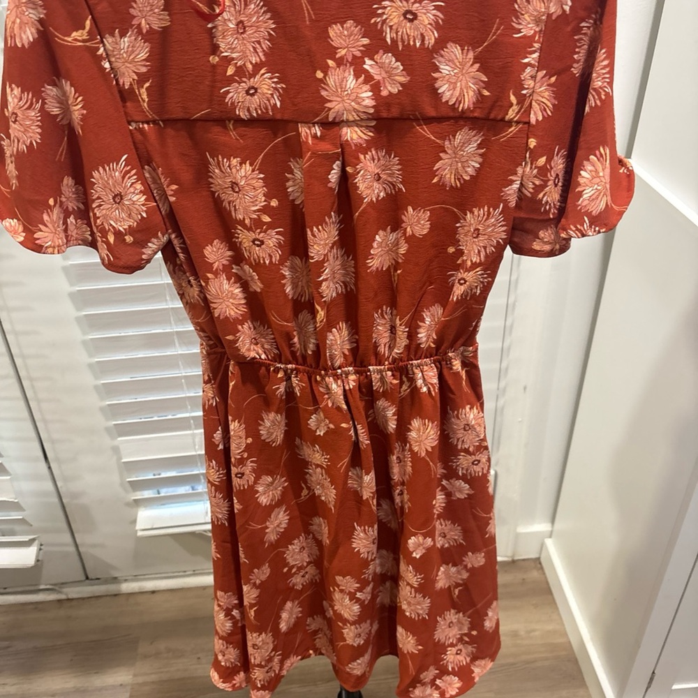 Marshalls Rust Floral Mini Dress
